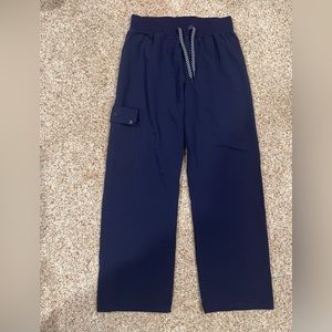 JAANUU Navy Drawstring Straight Leg Scrub Bottoms Women's Size Medium Petite MP